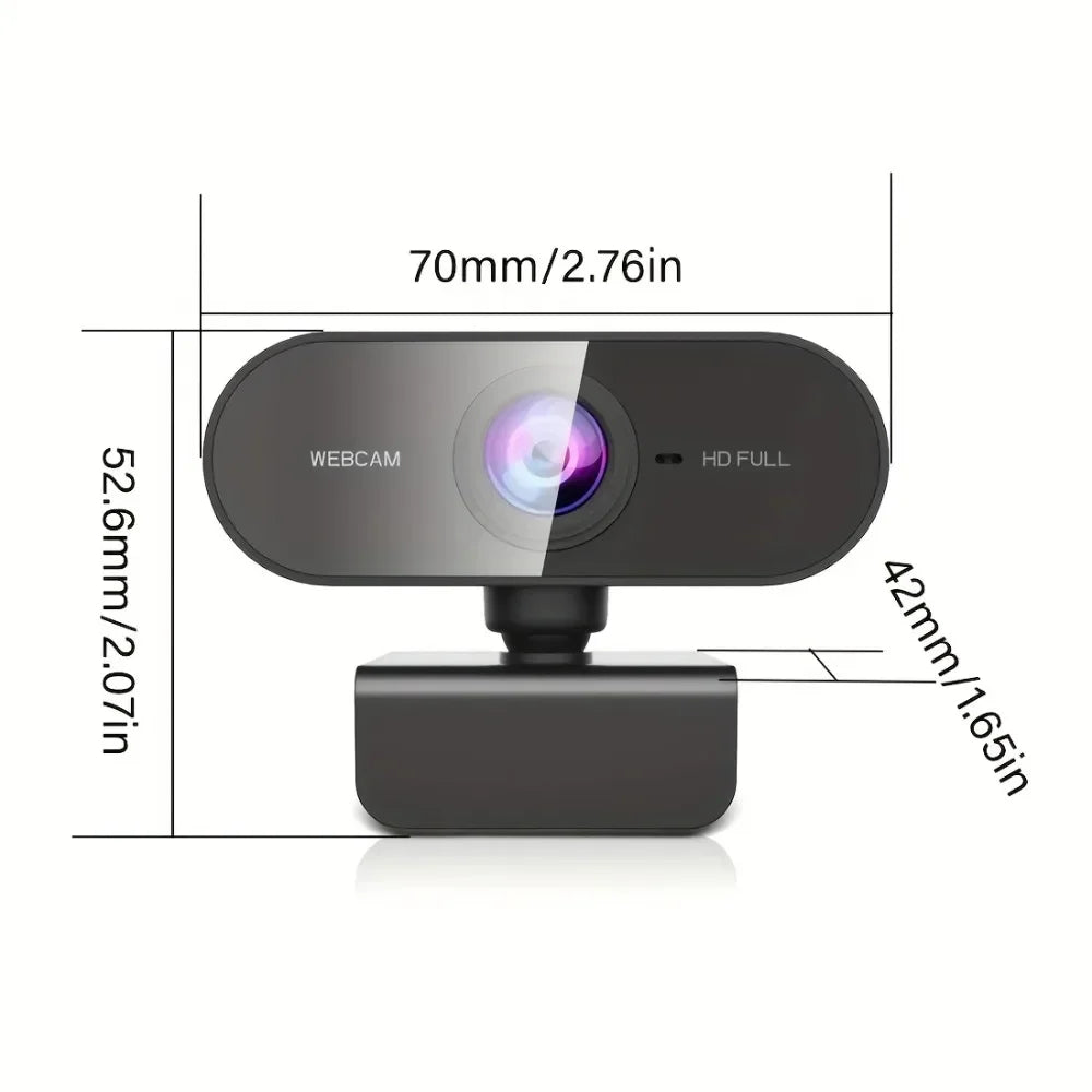Webcam 1080P Web Cam for Pc Drive-free USB Rotatable Camera with Microphone for Desktop Computer for Video Calling Conference