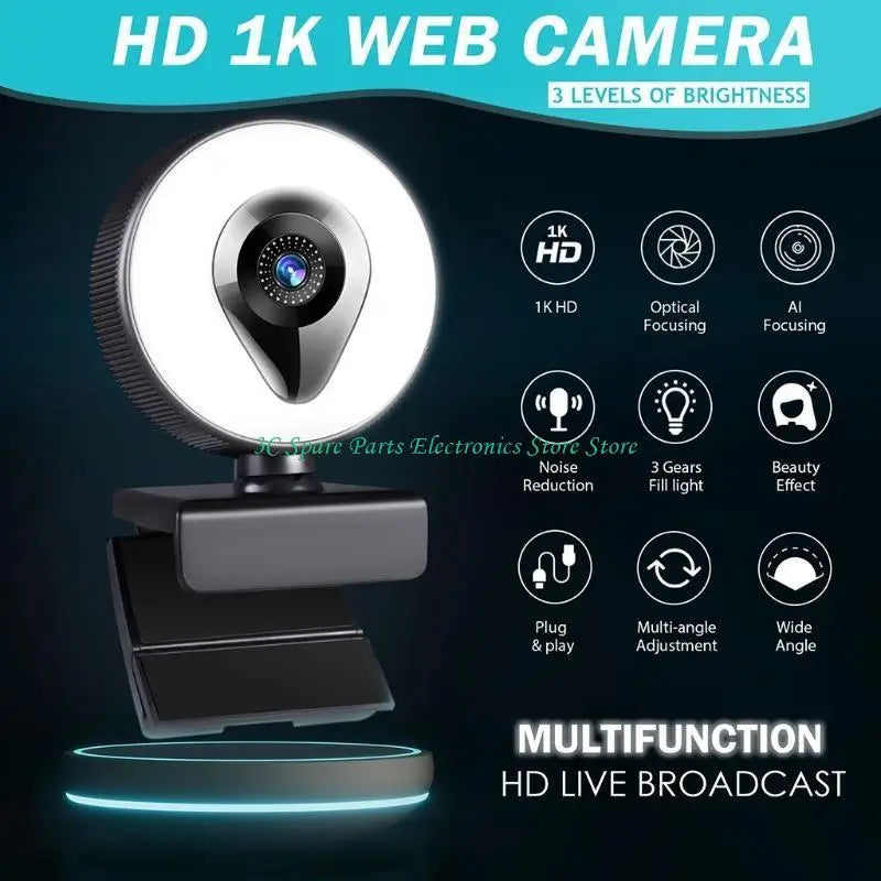 SZ Webcam 1080P 4K 2K AutoFocus Web Camera USB PC Computer Webcam 3 Light Modes