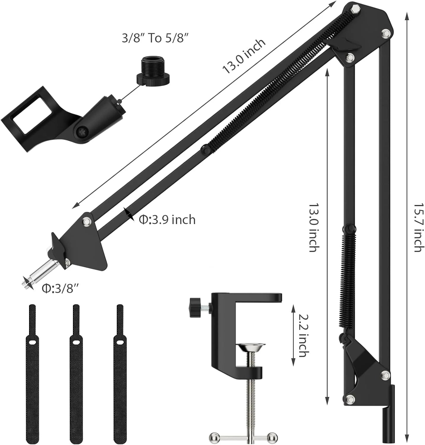 Articulated Arm Microphone Stand Recording Condenser Microphone Stand Adjustable Suspension Scissor Boom Arm for SM7B AM8 A8 A6V