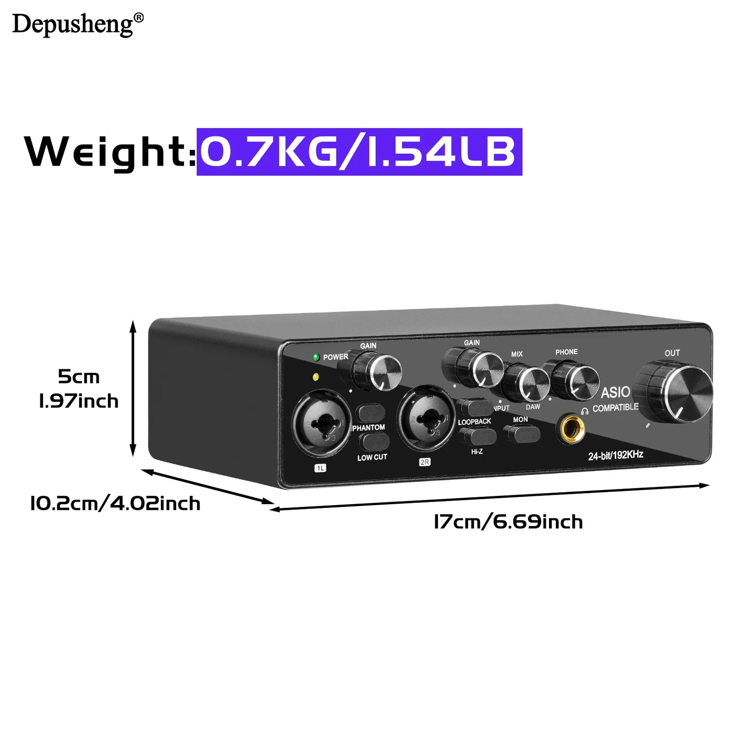 MQ44 ASIO Audio Professional Sound Card 4 Channel 4in 4out USB Audio Interface for Live Recording