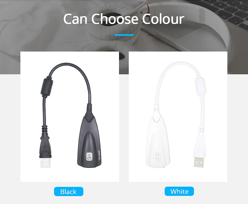 USB Sound Card Computer Gaming Specific External High-End Sound Card, 5HV2 Stereo 7.1 Channel Wired Sound Card