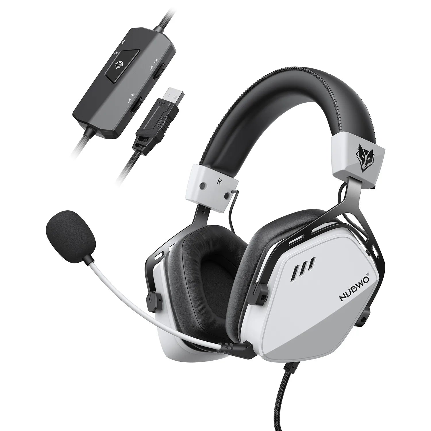 NUBWO HG03 Gaming Headphones with 7.1 Surround Sound USB-A Wired Headsets Gamer with Noise Canceling Mic Comfortable Design
