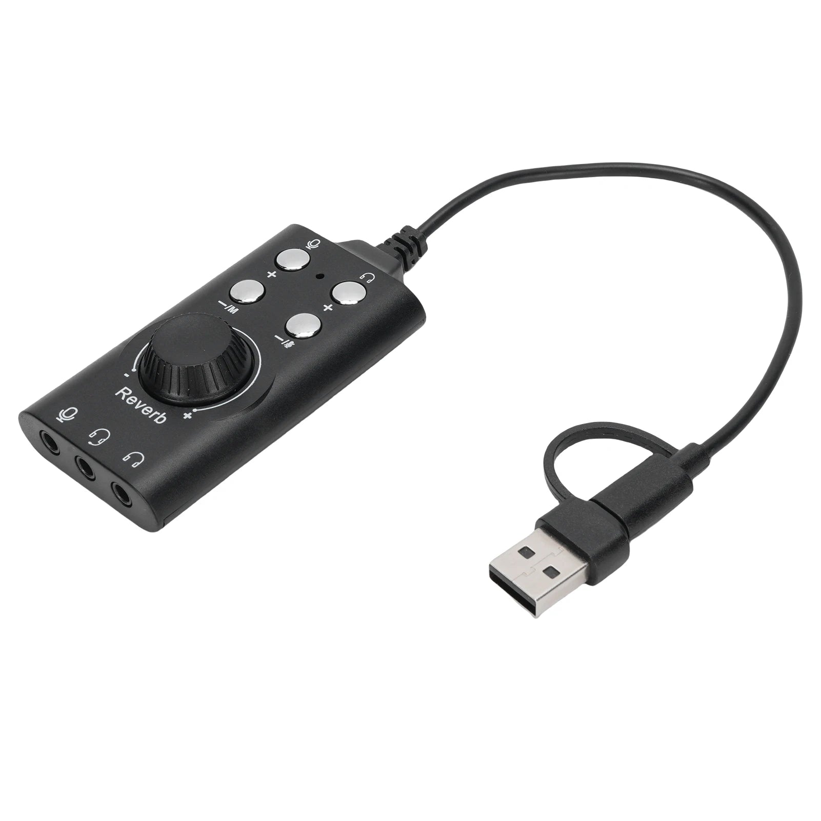 USB External Sound Card USB Type C External Sound Card Microphone Headphone Adapter for Laptop Phone Voice Changer Plug and Play
