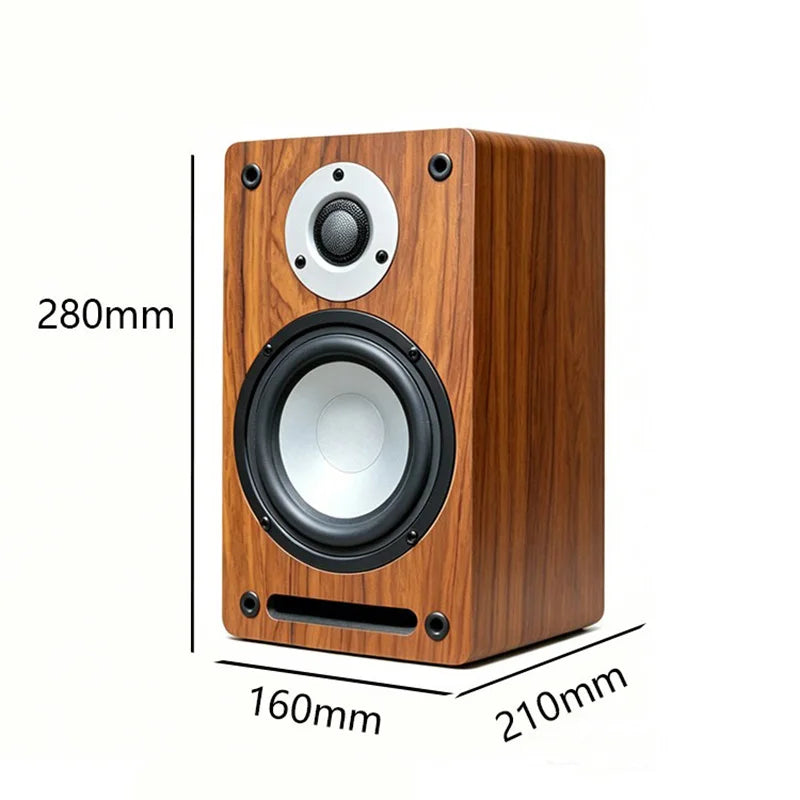 X100 HIFI Passive Bookshelf Speaker 5.5 Inch 2 Way Audiophile Wooden Monitor Speaker 60W2 Output Power 3 Inch Tweeter Unit