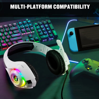 Lightweight Wired Gaming Headset With HD Microphone, Refined Design With Soft And Breathable Ear Cushions, 40mm Powerful Drivers