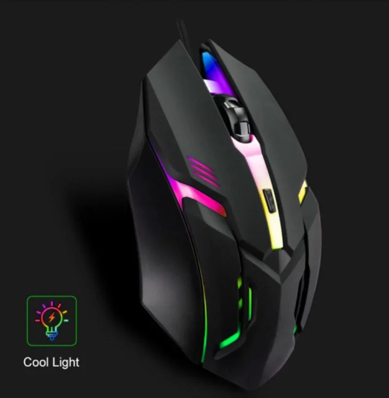 Ergonomic gaming mouse, suitable for desktop and laptop computers, 4-button USB RGB backlit mouse