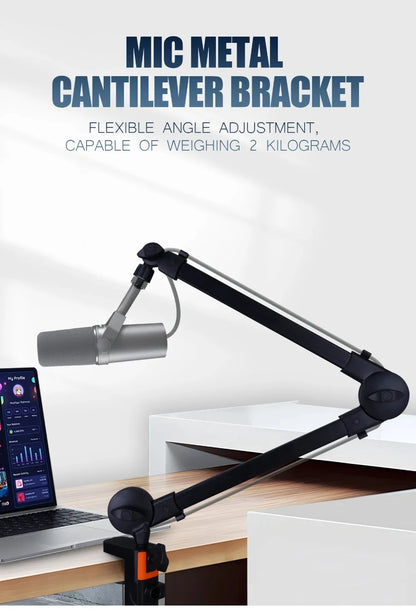 Professional Grade 360° Rotation Microphone Boom Arm Universal Adjustable Arm Mic Stand Sturdy Mic Desk Mount Home Office