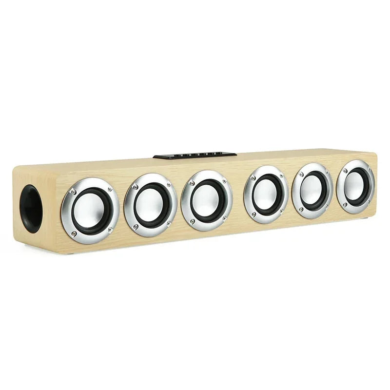 Super Powerful Bluetooth Speaker Wooden Six Subwoofer caixa de som Home Theater TV Sound Box Sound Bar Surround Stereo TF U Disk