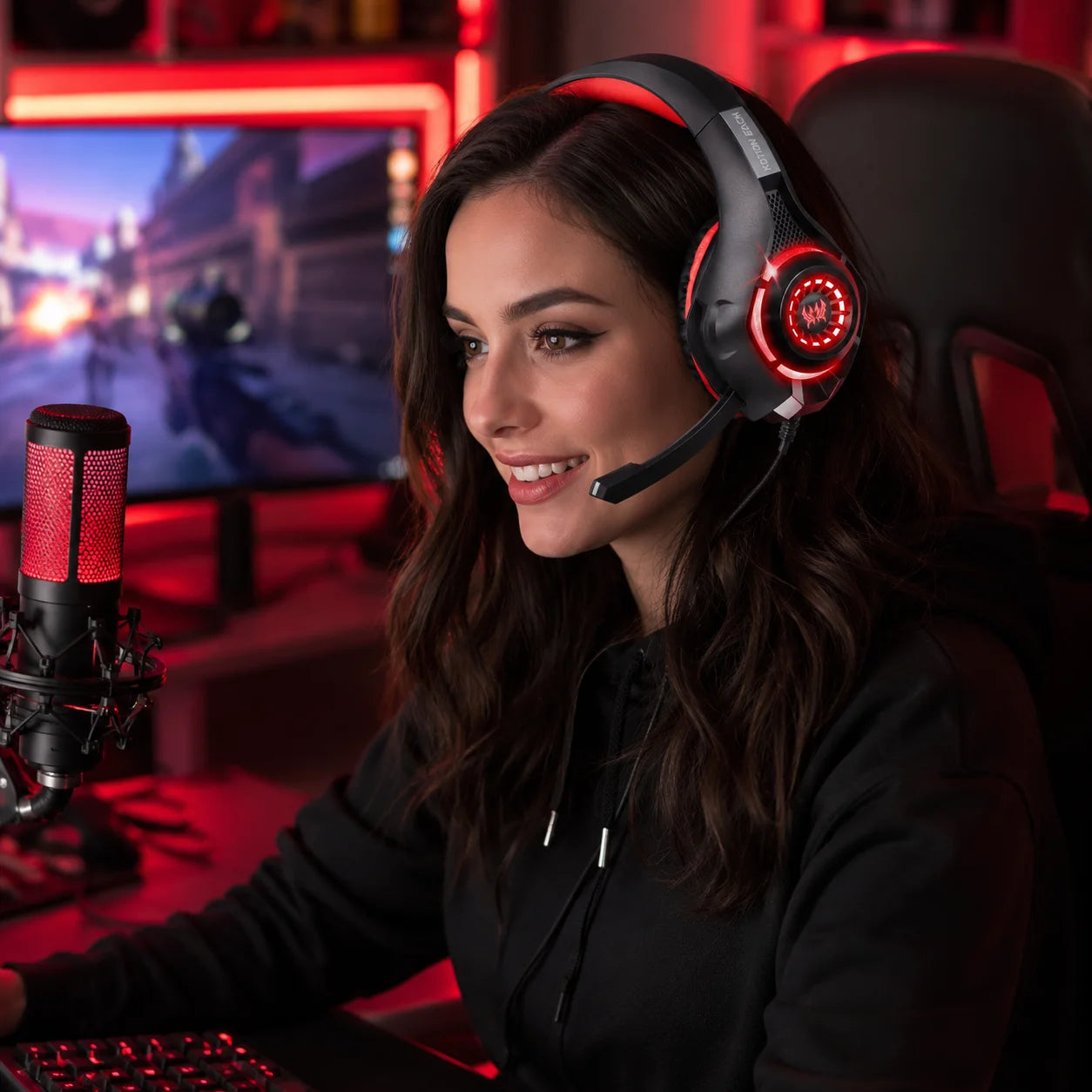 GS400 Wired Gaming Headset with Microphone LED Over Ear Gamer Headphones for PC PS4 PS5 Xbox Switch Laptop Mobile
