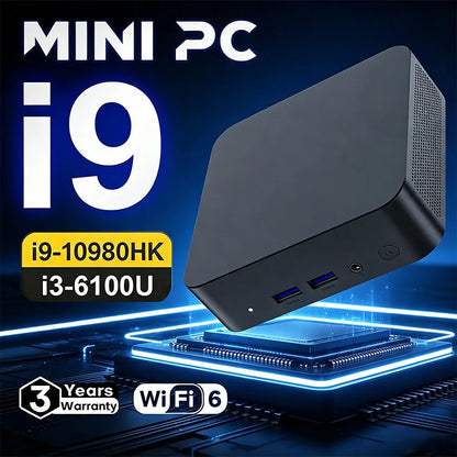 2026 Gaming Mini PC Intel Core i9 10980HK i3 6100U WIFI 6 BT5.2 Portable Computer Windows 11 Pro 16GB 32GB RAM 1TB SSD PC Gamer