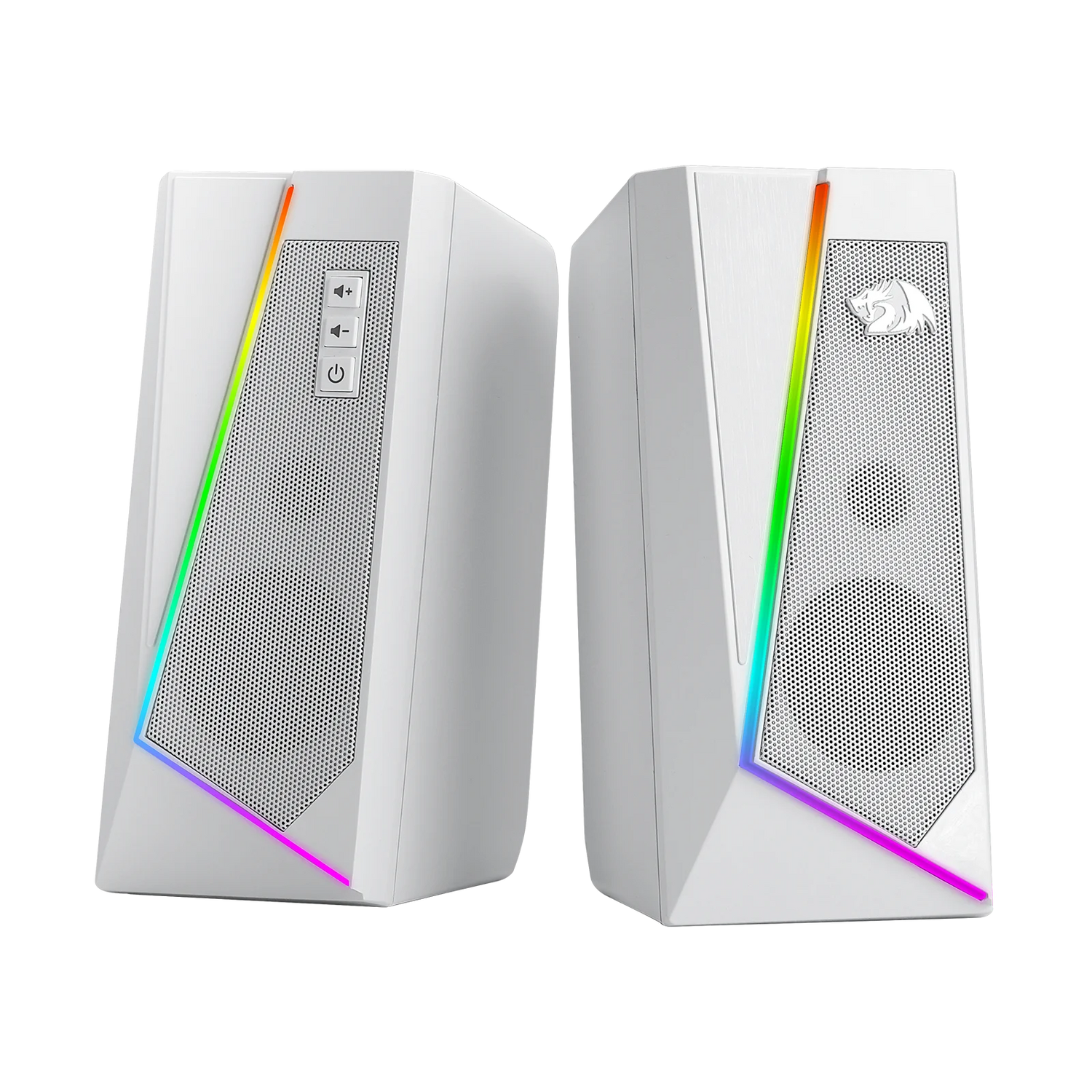 Redragon GS520 RGB Desktop Speakers, 2.0 Channel PC Stereo Speaker with 6 Colorful LED Modes, Enhanced Sound, White/Pink