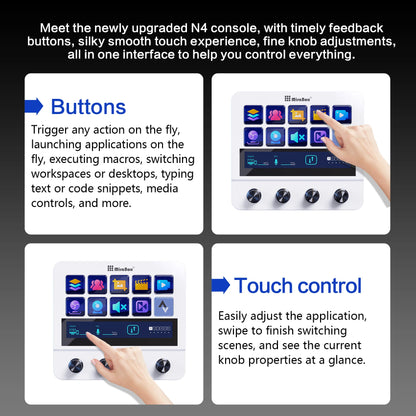 Mirabox N4 Stream deck 10 LCD Keys Button Live Console Mini Keypad Streamdeck Deck Dock macropad Stream Desk Studio Controller