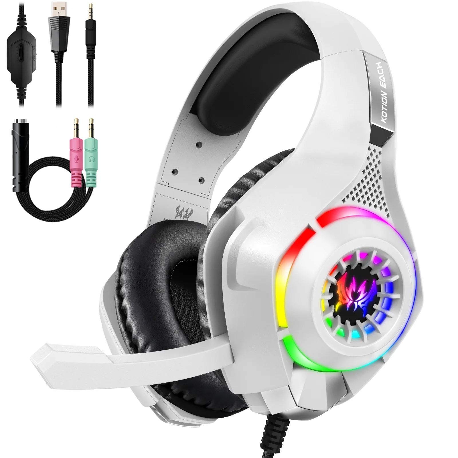 Lightweight Wired Gaming Headset With HD Microphone, Refined Design With Soft And Breathable Ear Cushions, 40mm Powerful Drivers