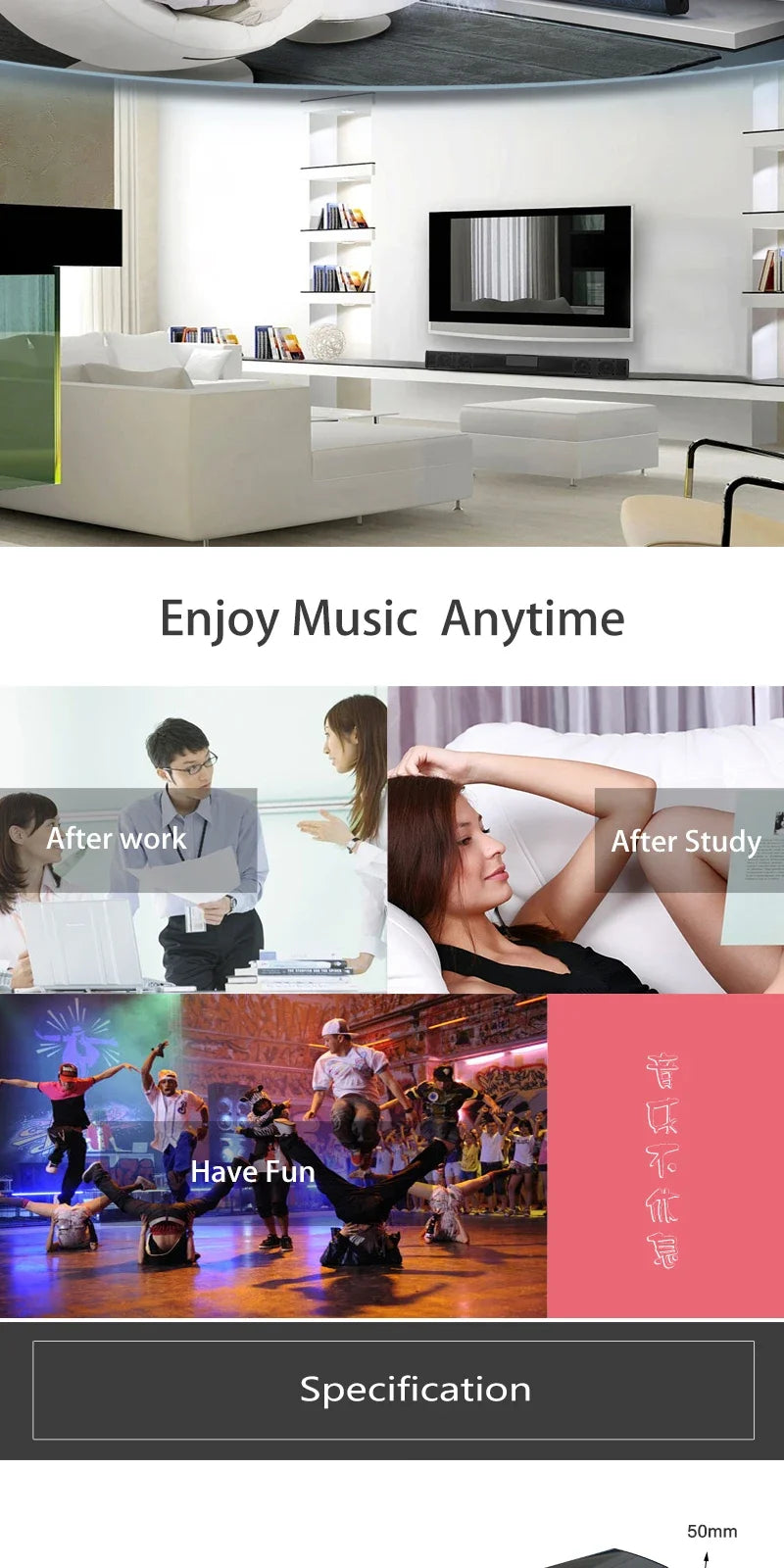 40W High Power Soundbar for TV Computer Wireless Bluetooth Speaker Home Theater Sound System FM Radio Subwoofer RCA Soundbox TF