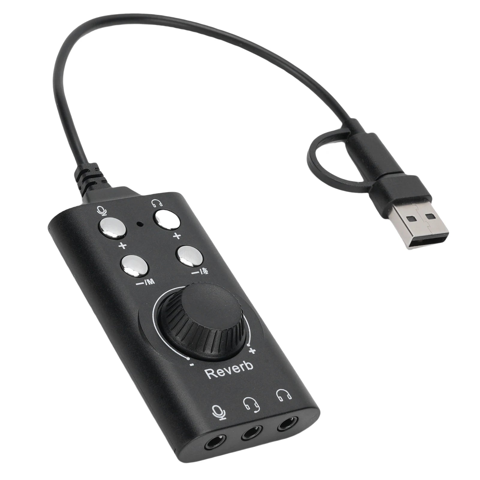 USB External Sound Card USB Type C External Sound Card Microphone Headphone Adapter for Laptop Phone Voice Changer Plug and Play