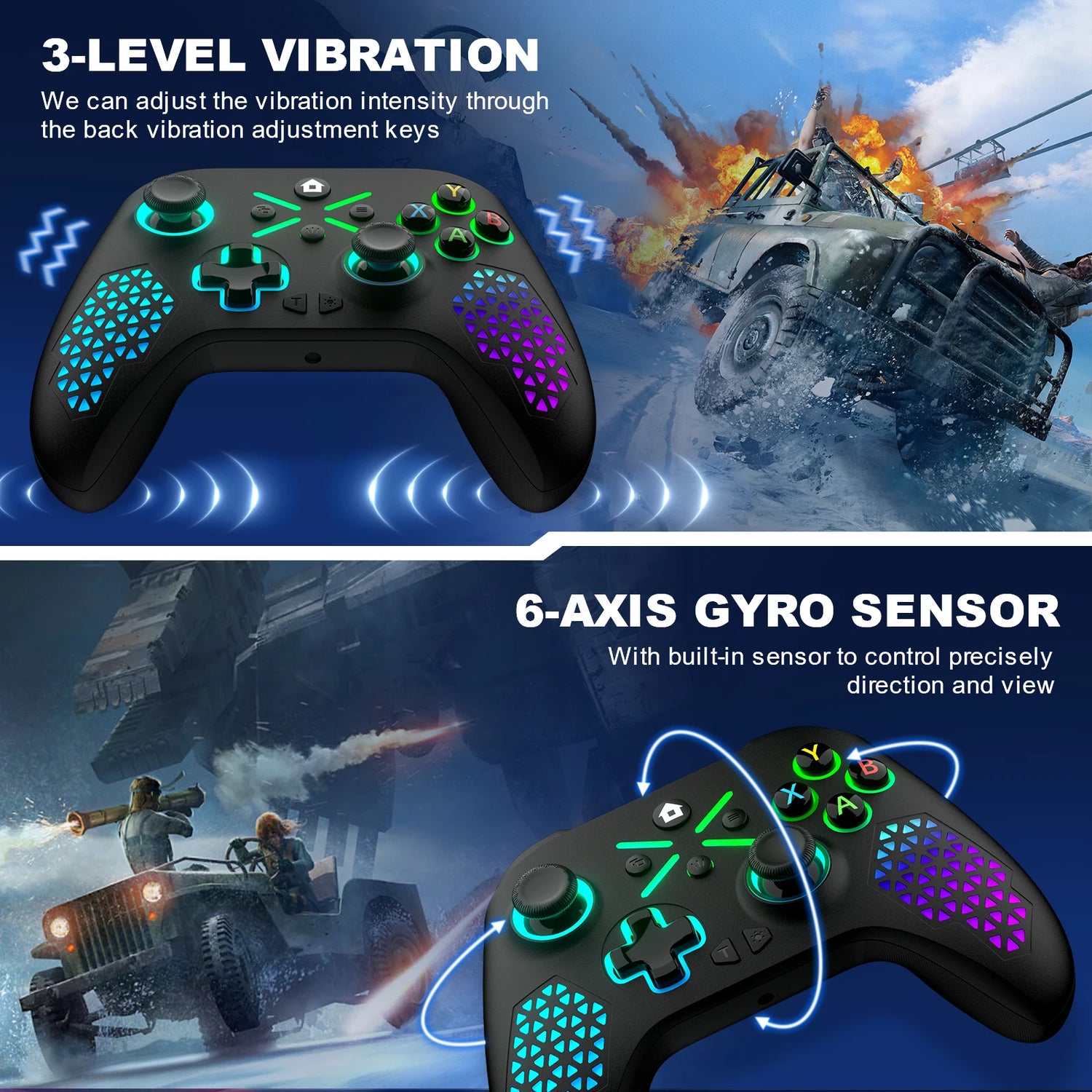 RGB Wireless For Xbox Controller Xbox One/xbox Series X/S/PC With 650mah Battery gamepad Multi-Function Joystick Controller