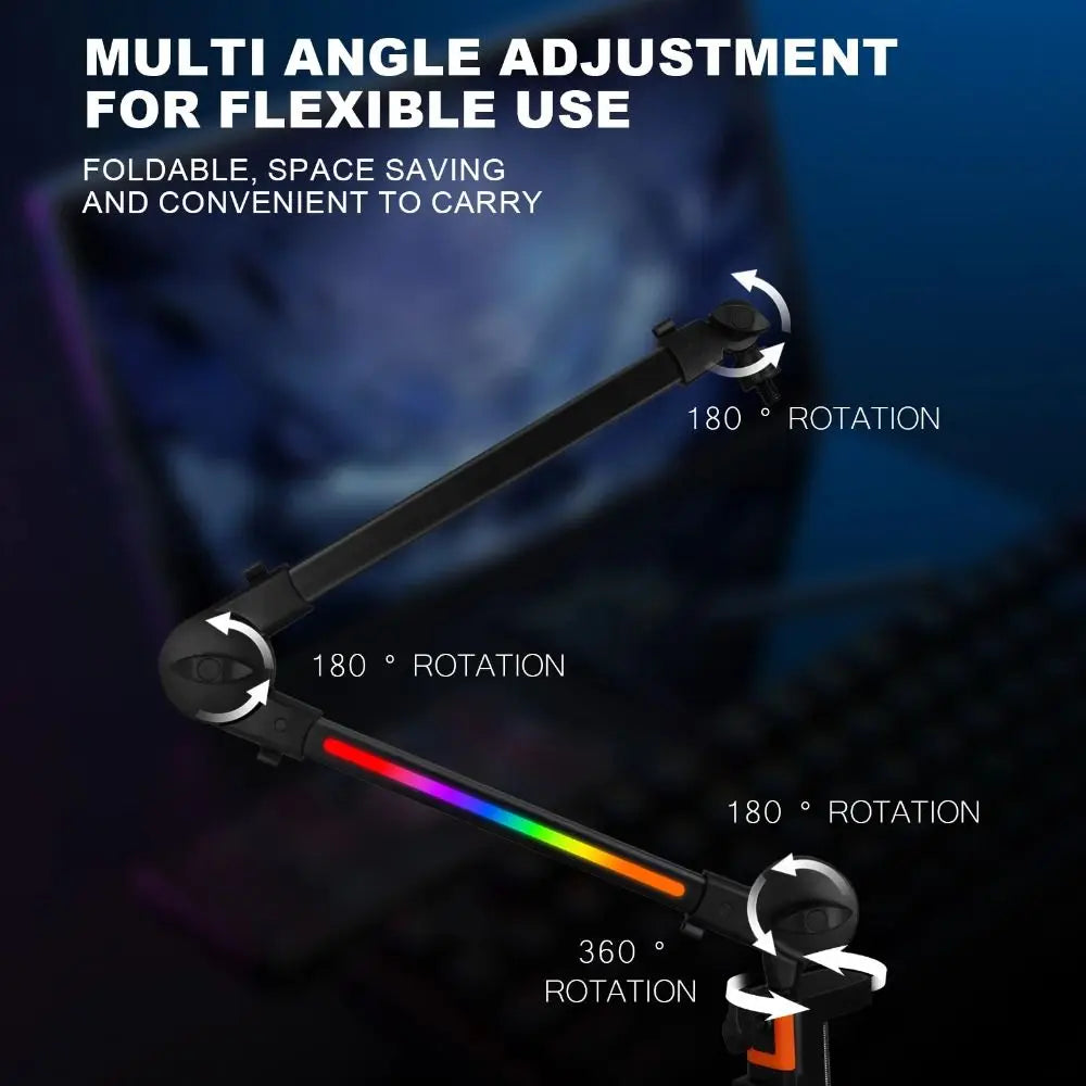 Professional Grade 360° Rotation Microphone Boom Arm Universal Adjustable Arm Mic Stand Sturdy Mic Desk Mount Home Office