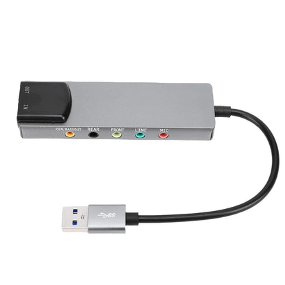 7.1 USB 2.0 Surround Sound Card with SPDIF Digital Sound High Resolution Music External Sound Card for Laptop PC