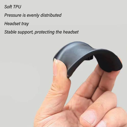 Headphone Stand Rounded Corner Anti Slip Base TPU Tray Sturdy Metal Bar Headset Holder for Home Gaming Office