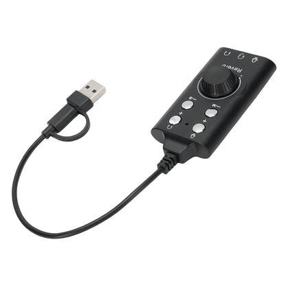 USB External Sound Card USB Type C External Sound Card Microphone Headphone Adapter for Laptop Phone Voice Changer Plug and Play