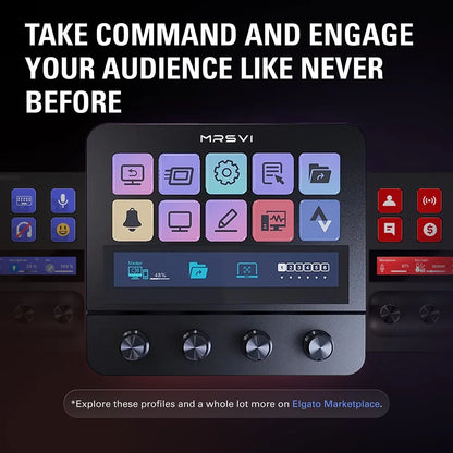 MRSVI N4 Stream Deck Controller, Elgato Alternative, 10 Programmable LCD Keys with 500+ Plugins for Streaming/Editing