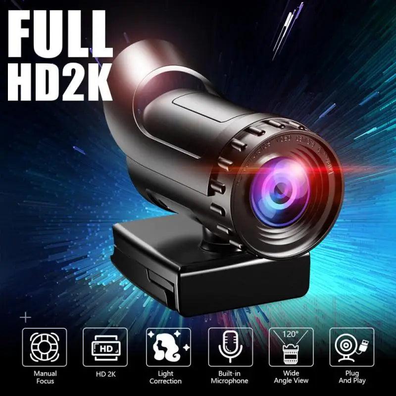Autofocus 1080p/2K/4K Webcam Computer Camera HD Network USB Live Webcam Rotatable with Tripod for Live Video Conference
