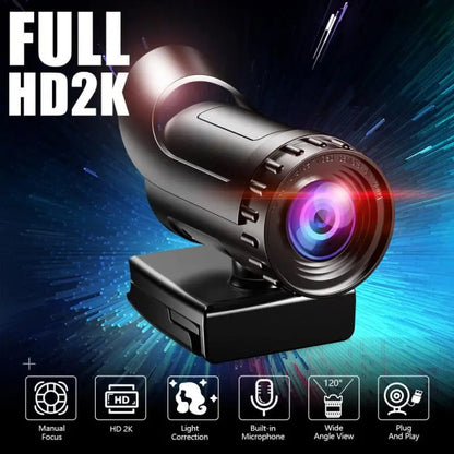 Autofocus 1080p/2K/4K Webcam Computer Camera HD Network USB Live Webcam Rotatable with Tripod for Live Video Conference