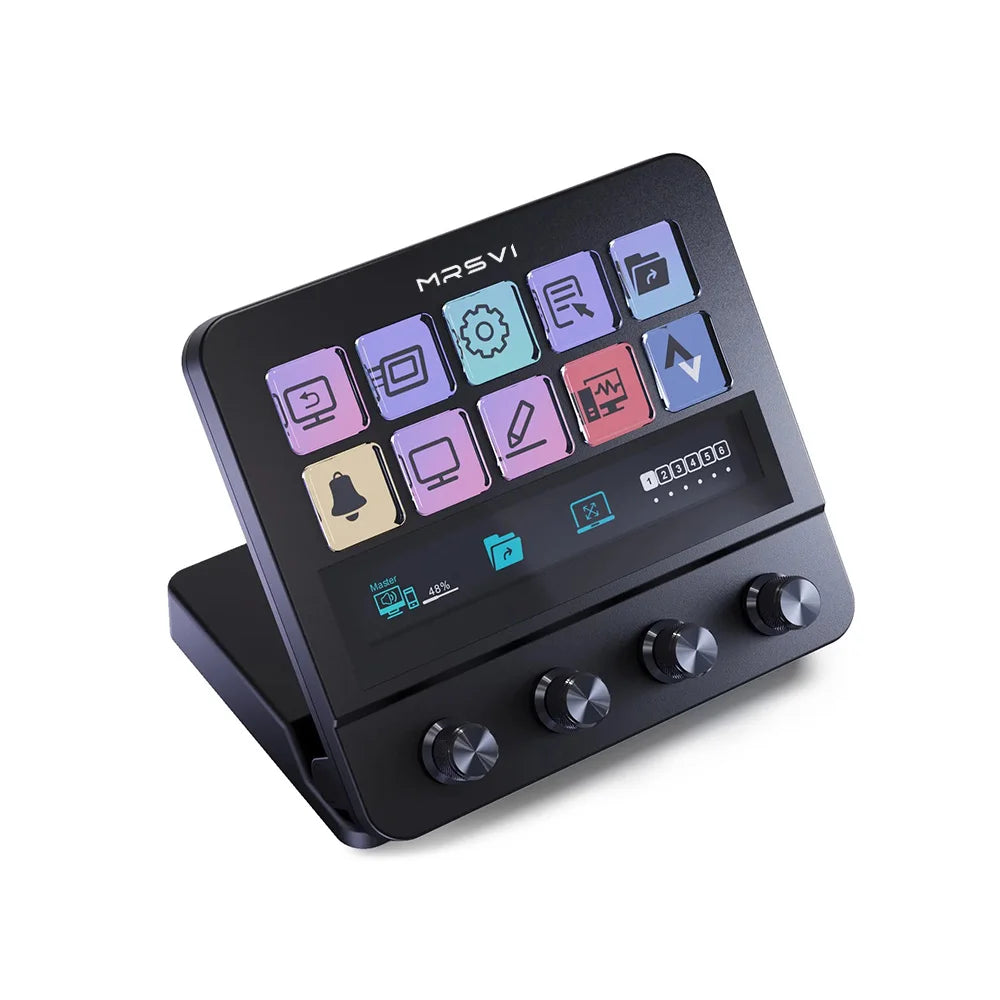 MRSVI N4 Stream Deck Controller, Elgato Alternative, 10 Programmable LCD Keys with 500+ Plugins for Streaming/Editing