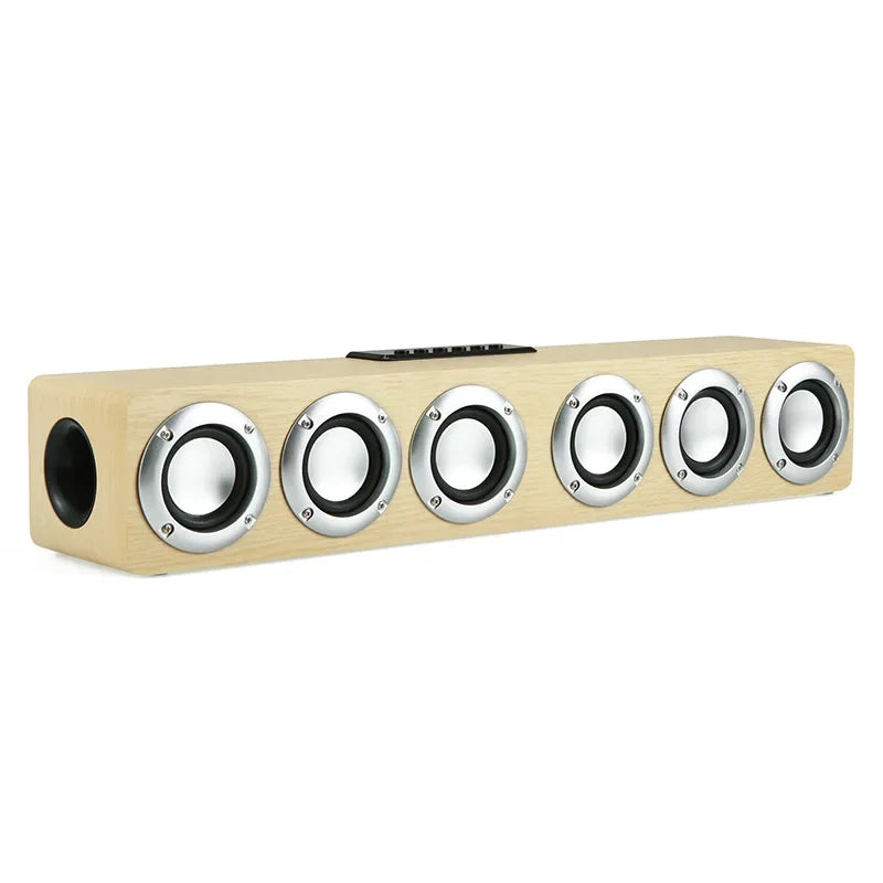 Super Powerful Bluetooth Speaker Wooden Six Subwoofer caixa de som Home Theater TV Sound Box Sound Bar Surround Stereo TF U Disk