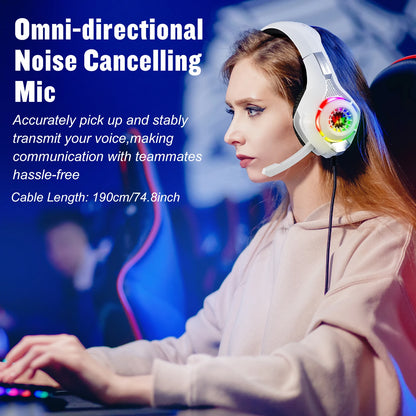 Lightweight Wired Gaming Headset With HD Microphone, Refined Design With Soft And Breathable Ear Cushions, 40mm Powerful Drivers