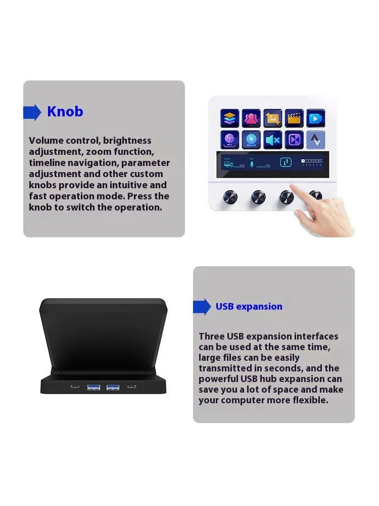 MRSVI N4 Stream Deck Controller, Elgato Alternative, 10 Programmable LCD Keys with 500+ Plugins for Streaming/Editing