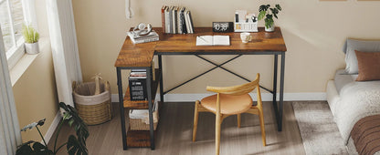 JHK L Shaped Desk 47 Inch Computer Desk Gaming Furniture Corner Desks Home Office PC Table with Reversible Storage Shelves