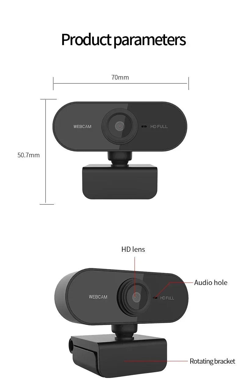 4K Webcam 1080P Mini Camera 2K Full HD Webcam with Microphone 30fps USB Web Cam for Auto Focus PC Laptop Video Shooting Camera