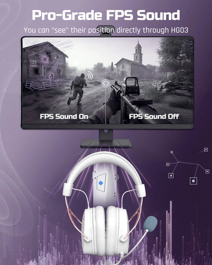 NUBWO HG03 Gaming Headphones with 7.1 Surround Sound USB-A Wired Headsets Gamer with Noise Canceling Mic Comfortable Design
