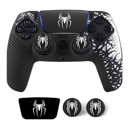 Anti-Slip Controller Skin Shell for PS5 Controller Silicone Cover Case with Rubber Thumb Grip Gaps and Touch Pad Sticker For PS5