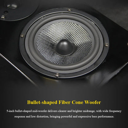 5-inch HIFI Passive Bookshelf Speaker 150W Output Power 3-inch Tweeter Unit Lacquered Shell Professional Monitor Speaker
