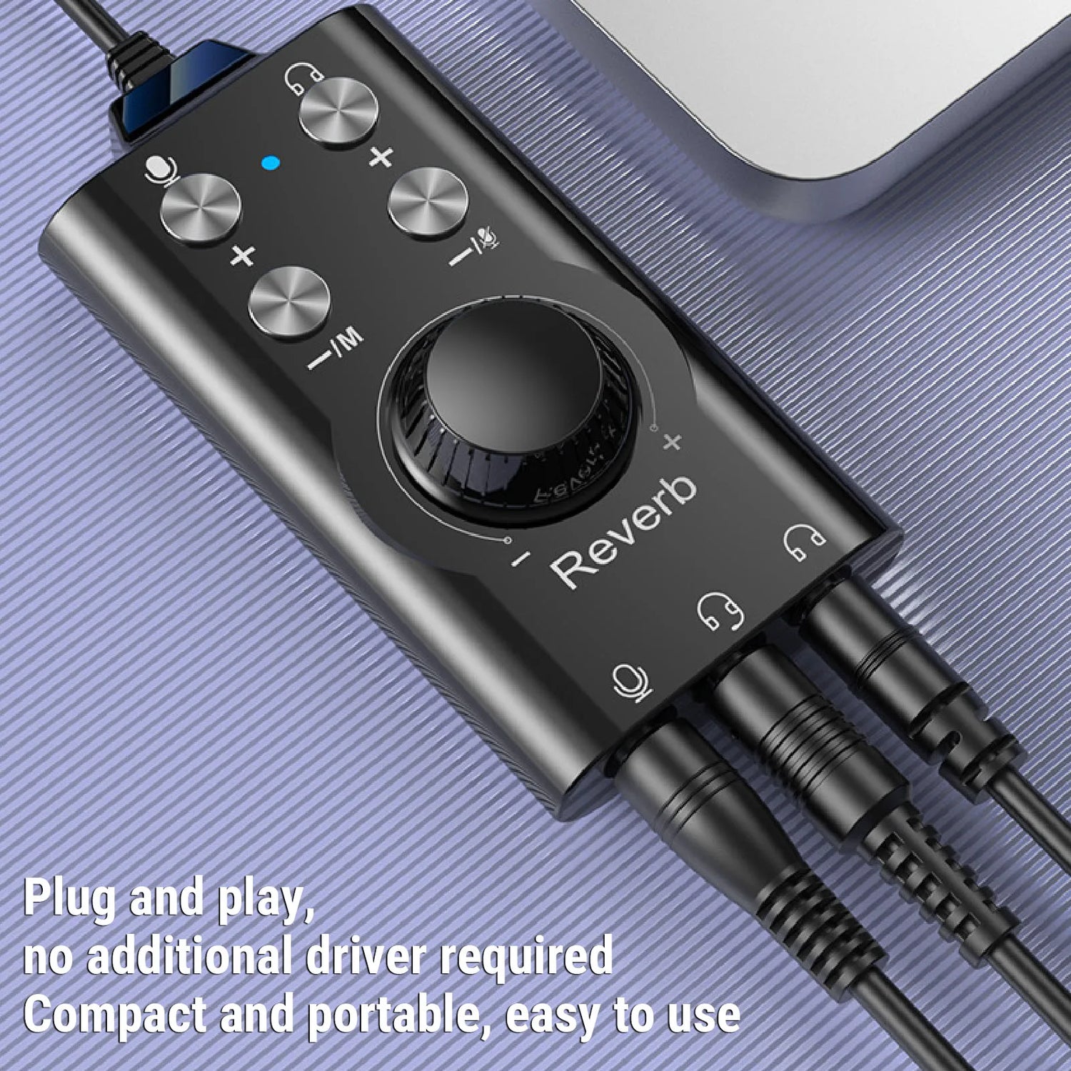 USB Sound Card External Stereo Sound Card with Volume Control USB to 3.5mm Jack Sound Adapter for PC Laptop Desktop Headset