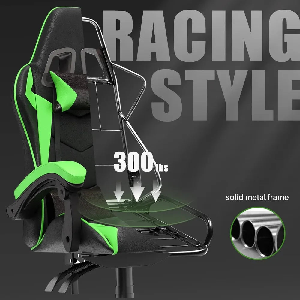 Ergonomic High Back Racing Style Reclining Gaming Chair With Headrest &amp; Lumbar Support For Computer Use, Custom