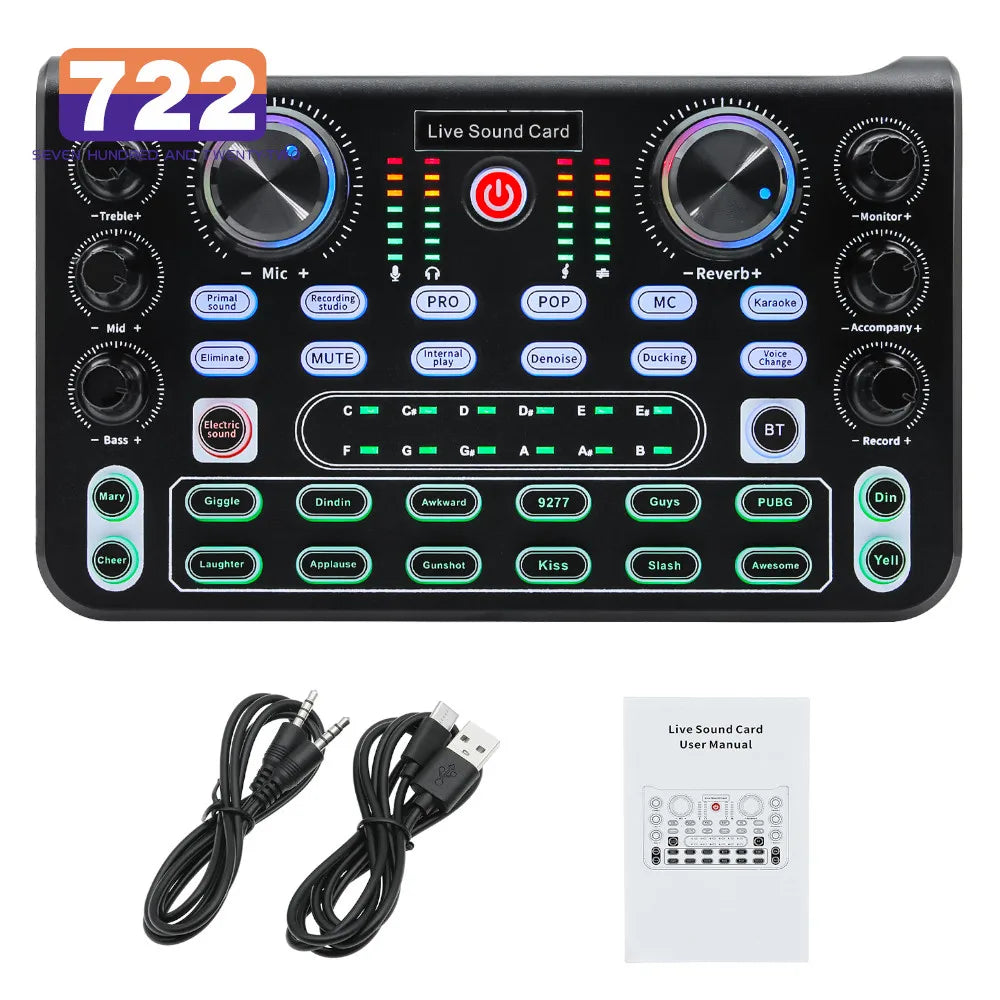 Professional Portable Mixer Sound Mixing X60 Sound Card English Version Convenient Compact For Live Broadcast KTV Singing