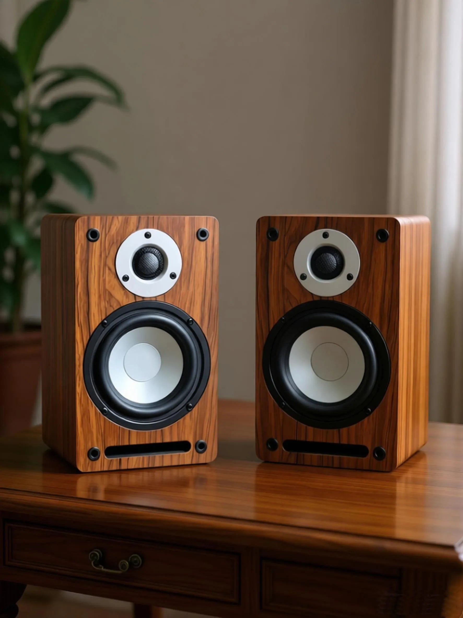 X100 HIFI Passive Bookshelf Speaker 5.5 Inch 2 Way Audiophile Wooden Monitor Speaker 60W2 Output Power 3 Inch Tweeter Unit