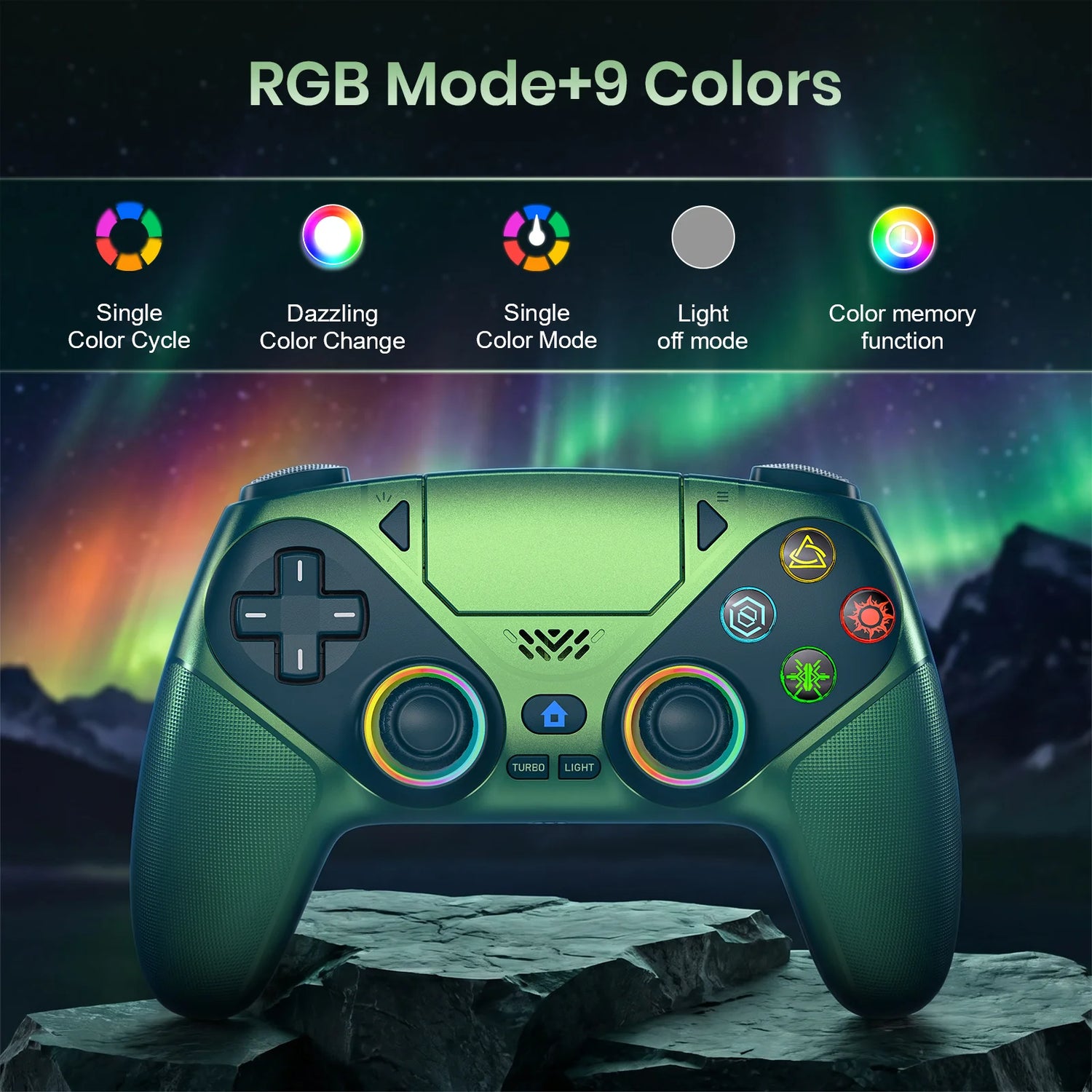 RGB Light Controller For PlayStation 5/PS5 Pro/Slim/PC Wireless Gamepad Marco/Turbo NO Drift Hall Effect Gaming Control Joystick