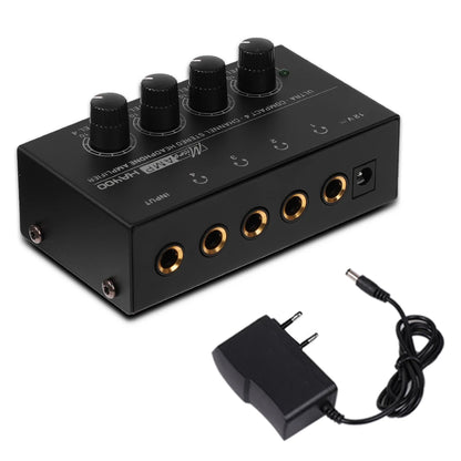Headphone Amplifier Ultra-Compact Stereo Earphone Amplifier Audio Amplifier 4 Channels for Music 6.35MM Jack with Volume Control