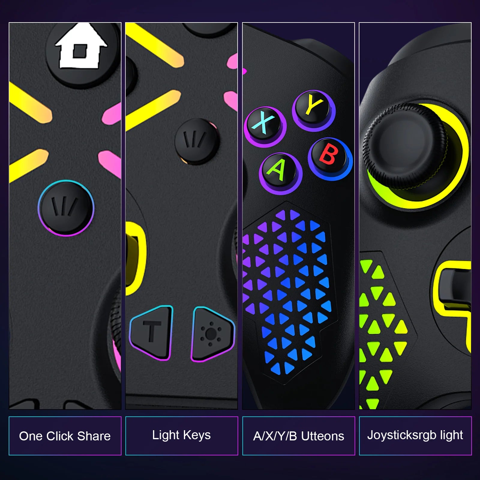 RGB Wireless For Xbox Controller Xbox One/xbox Series X/S/PC With 650mah Battery gamepad Multi-Function Joystick Controller