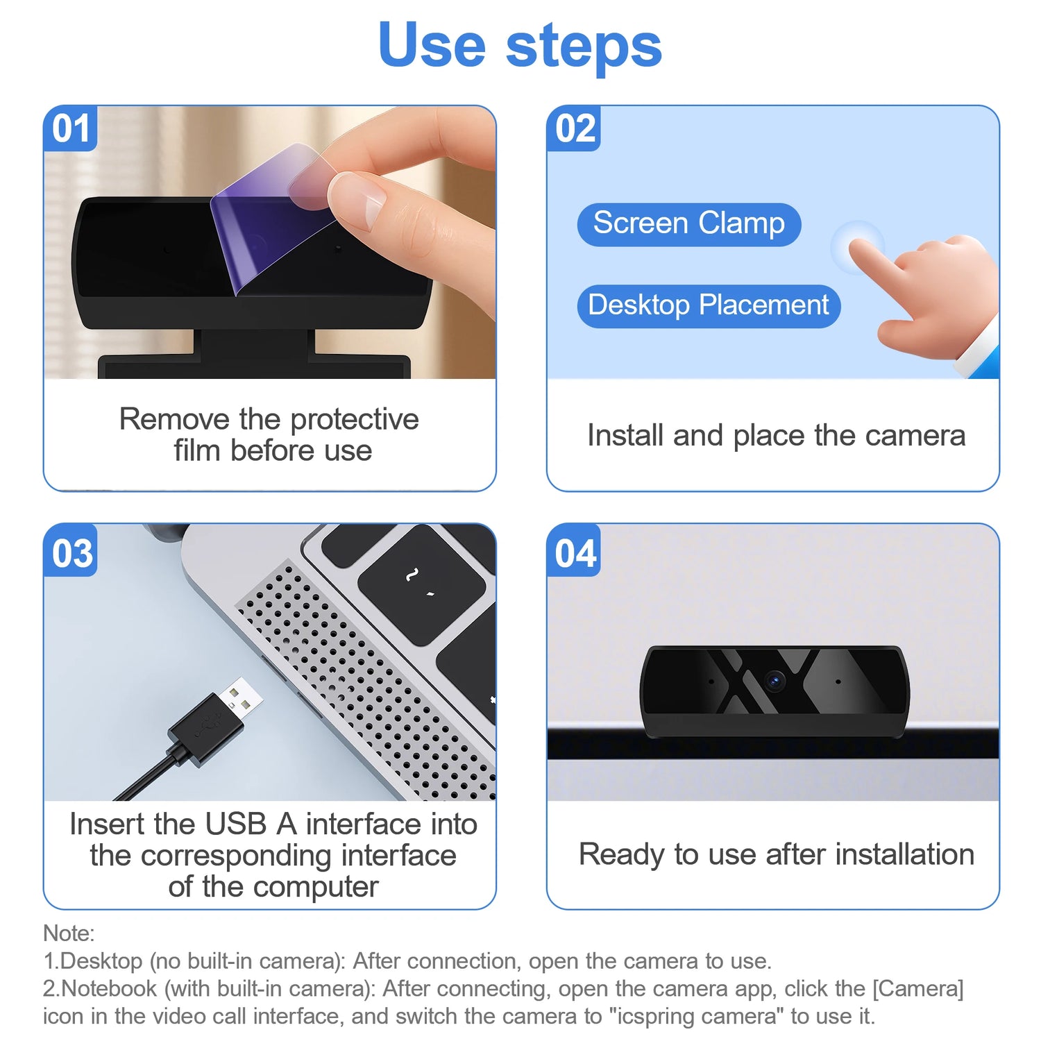 HD 1080P Web Camera with Microphone Autofocus USB Webcam PC Laptop Camera for Live Stream/Video Calling/Conference Plug and Play