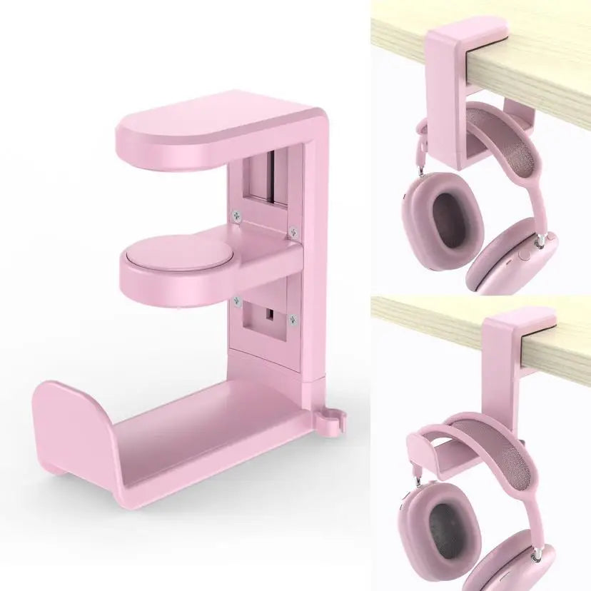 360° Rotating Headphone Stand Desktop Headset Holder PC Gaming Headset Desk Hanger Hook For Headphone Storage Hangin Organizer