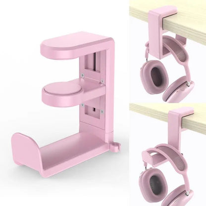 360° Rotating Headphone Stand Desktop Headset Holder PC Gaming Headset Desk Hanger Hook For Headphone Storage Hangin Organizer