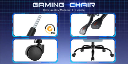 JHK Ergonomic Computer Gaming Chair Height Adjustable 360° Swivel with Headrest Lumbar Support Linkage Armrests For Office Home
