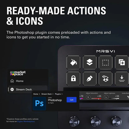 MRSVI N4 Stream Deck Controller, Elgato Alternative, 10 Programmable LCD Keys with 500+ Plugins for Streaming/Editing