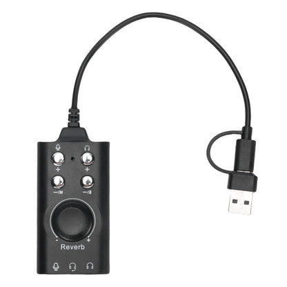 USB External Sound Card USB Type C External Sound Card Microphone Headphone Adapter for Laptop Phone Voice Changer Plug and Play