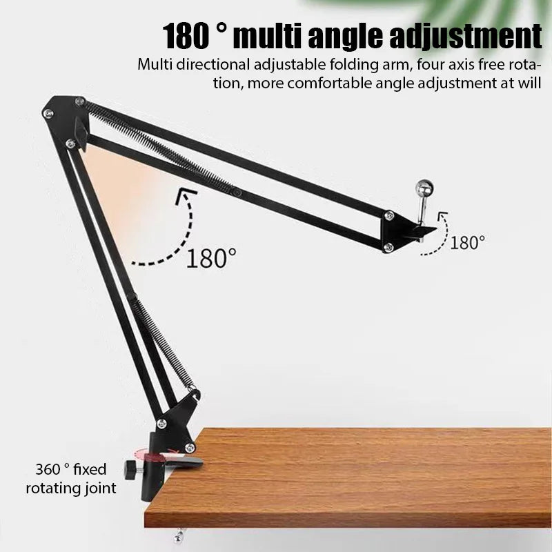 Desktop Adjustable Microphone Stand Boom Holder Professional Flexible Scissor Arm for Podcast/Streaming/Youtube